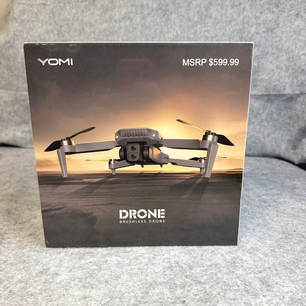 YOMI Brushless Drone YM-0599 Foldable Quadcopter with Remote Gray NEW